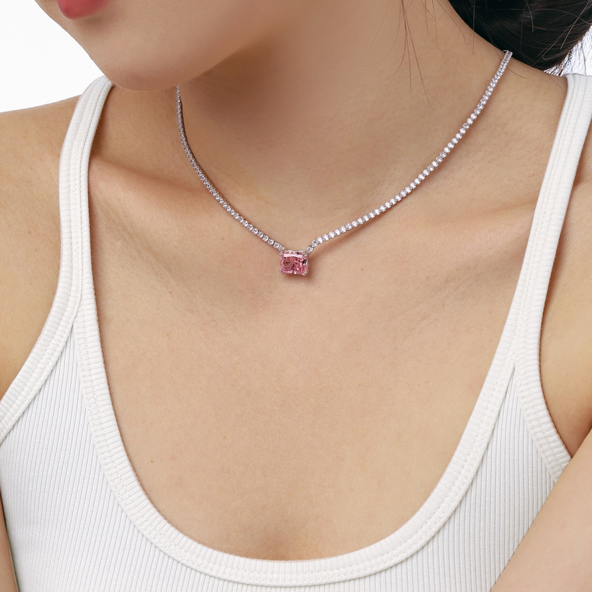 [HOT]4.0 Carat Elegant Radiant Cut Necklace