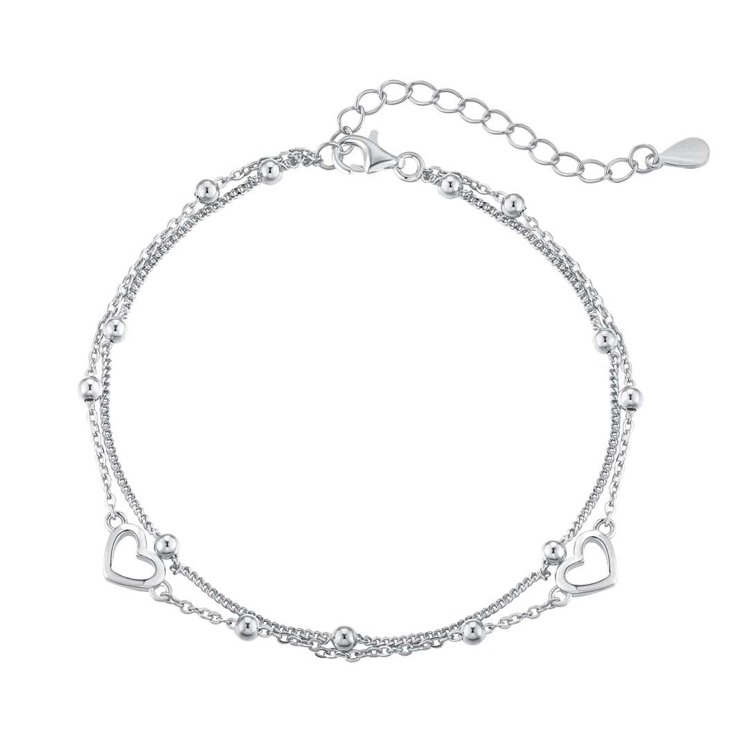 [HOT]Dainty Double Layer Love Heart Bracelet
