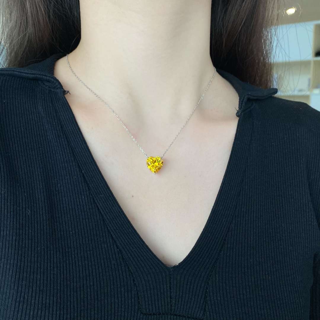 [HOT]6.0 carat Radiant Heart Shape Necklace
