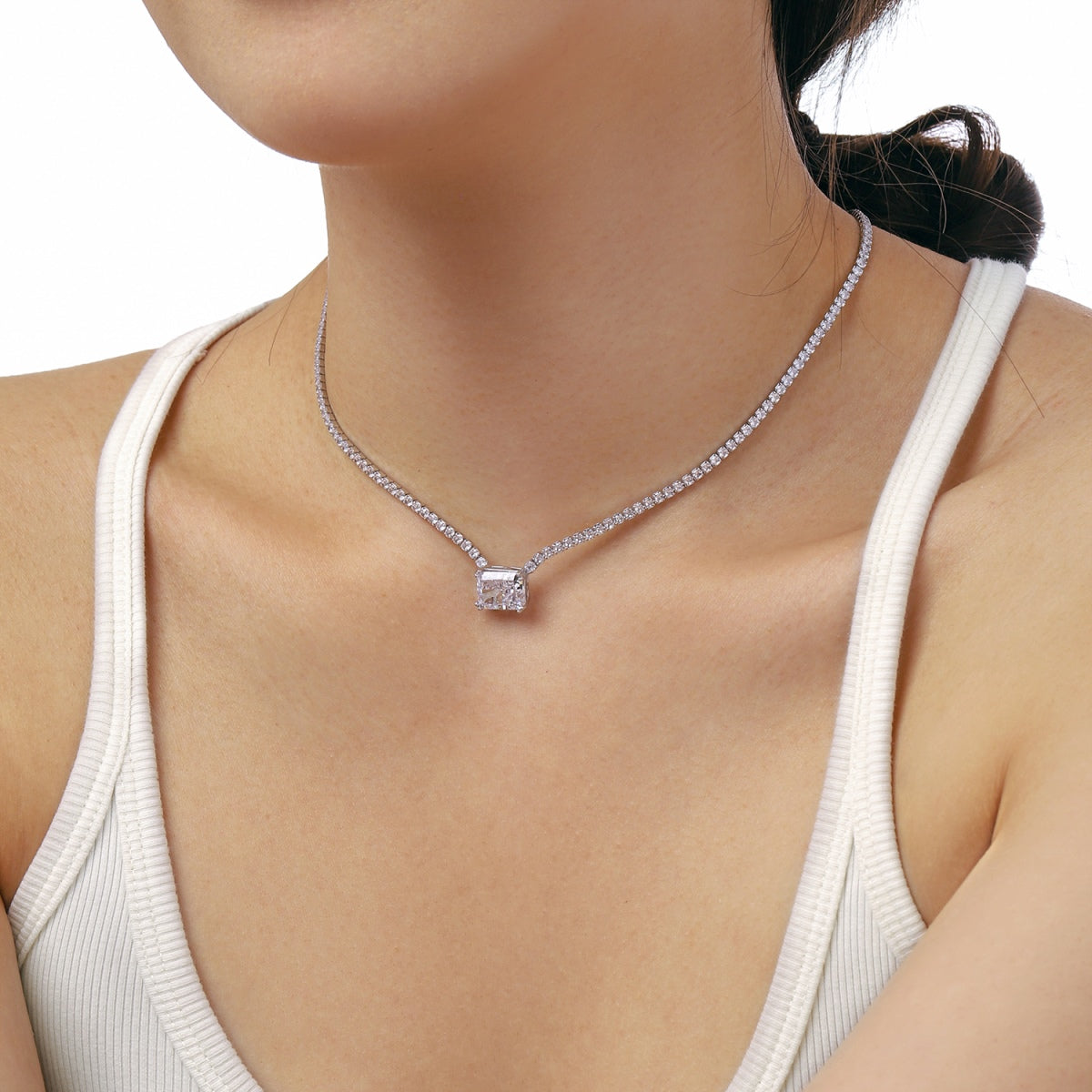 [HOT]4.0 Carat Elegant Radiant Cut Necklace
