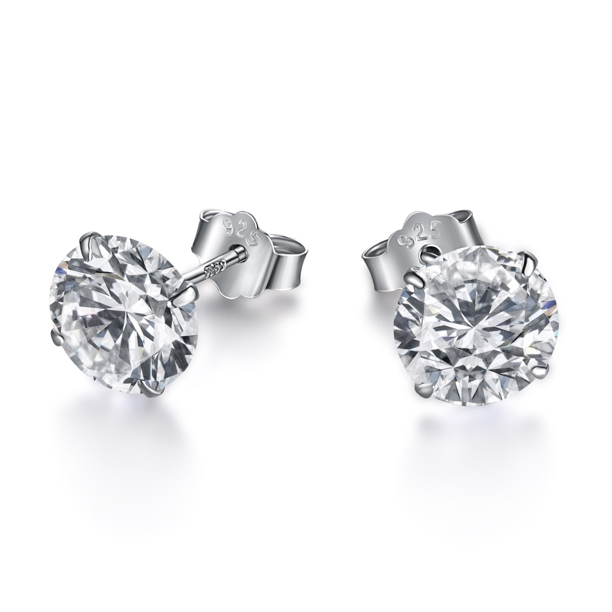 [HOT]Stylish Shiny Round Center Stone Stud Earrings