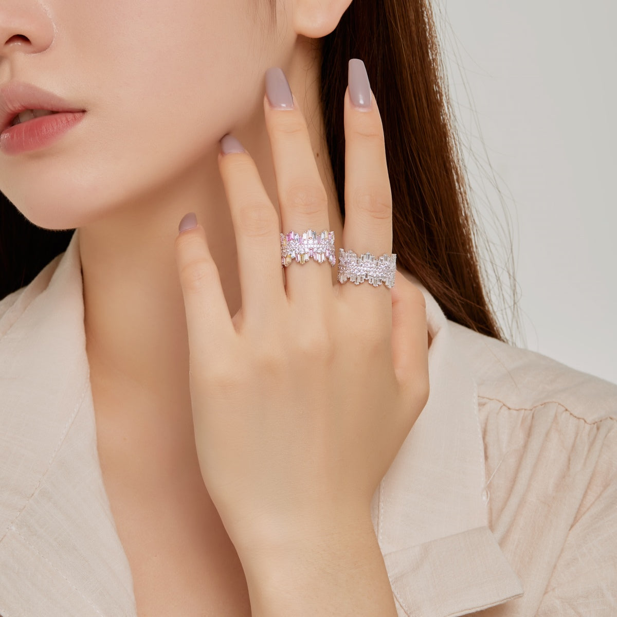 [HOT]Luxurious Colorful Radiant Cut Daily Ring
