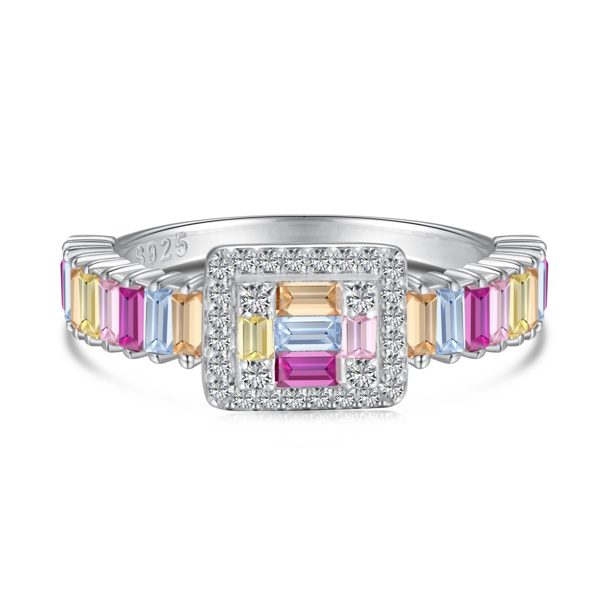 [HOT]Exquisite Colorful Radiant Cut Party Ring