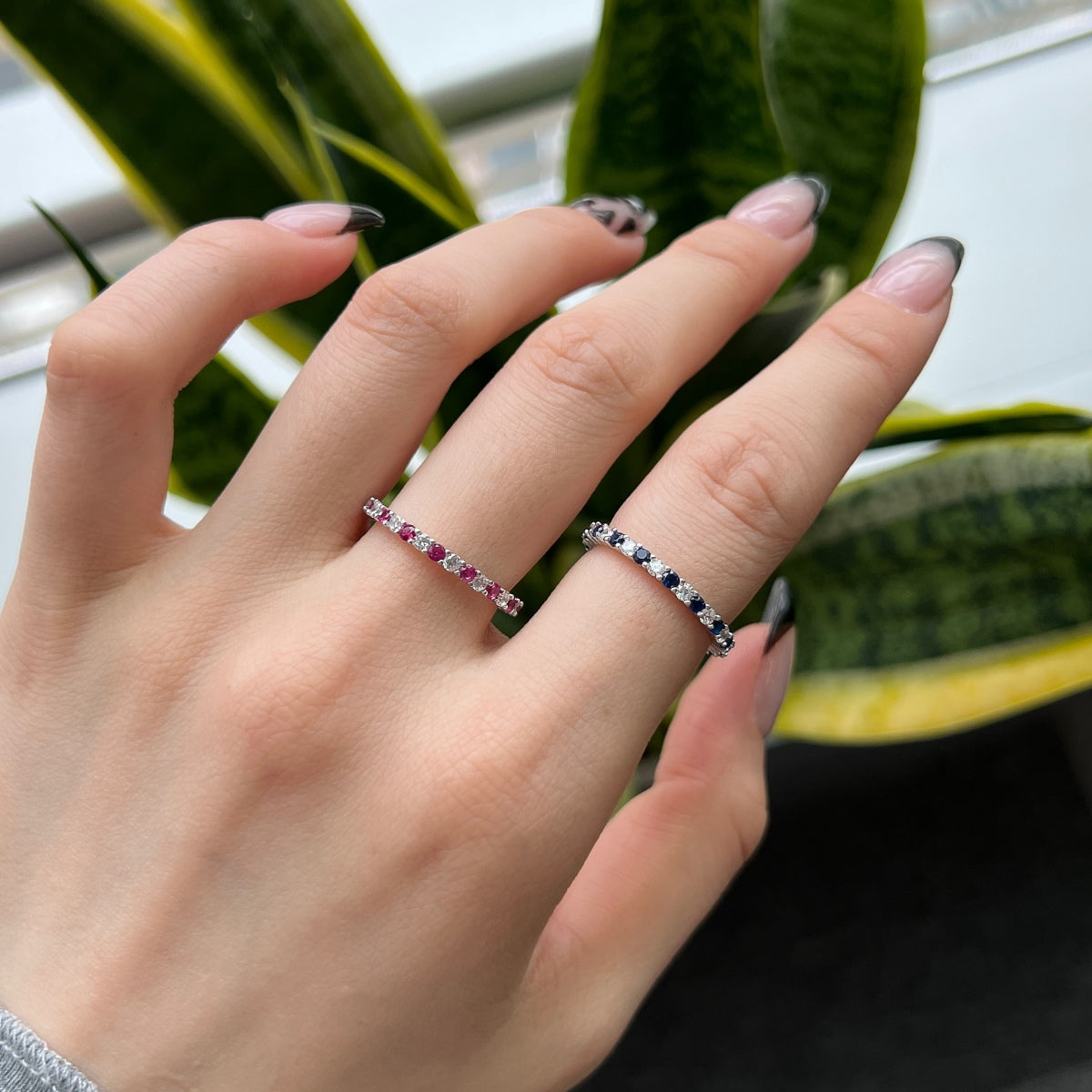 [HOT]Exquisite Colorful Round Cut Tennis Ring