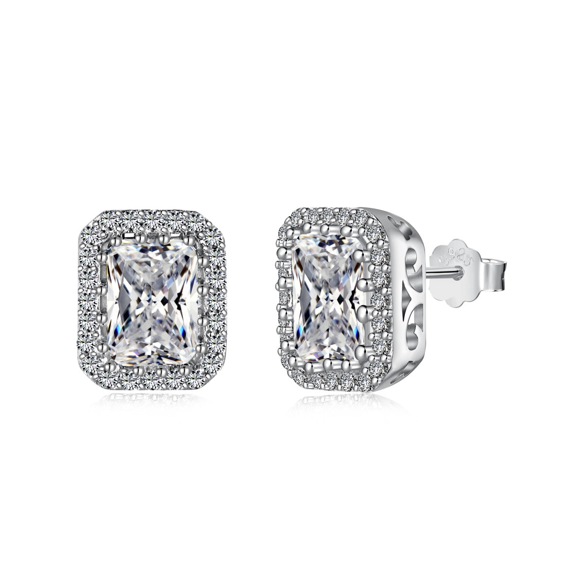 [HOT]1.0 Carat Luxurious Dainty Emerald Cut Daily Earrings