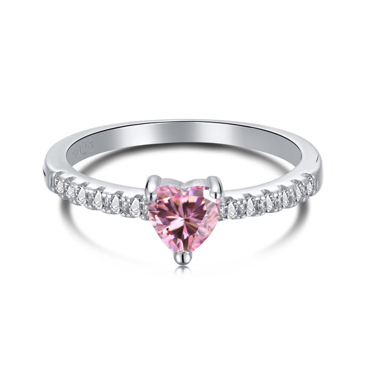 [HOT]0.5 Carat CaratEternity Charming Heart Shape Lover Ring