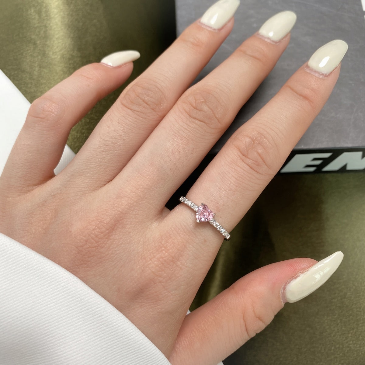 [HOT]0.5 Carat CaratEternity Charming Heart Shape Lover Ring