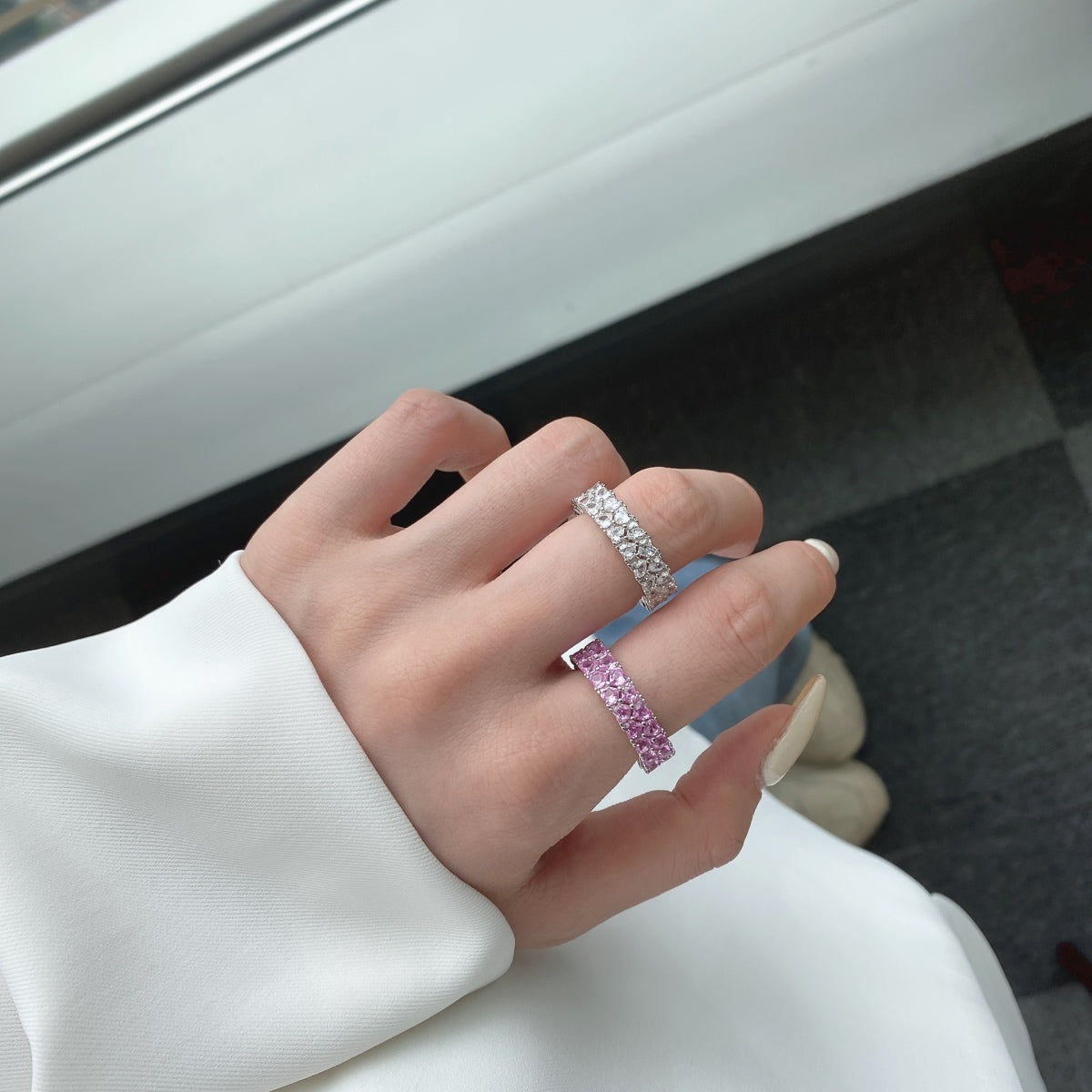 [HOT]Sparkling Full Heart Ring