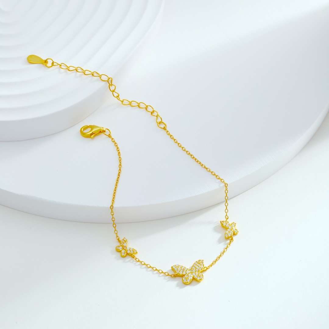 [HOT]Delicate Butterfly Pendant Bracelet