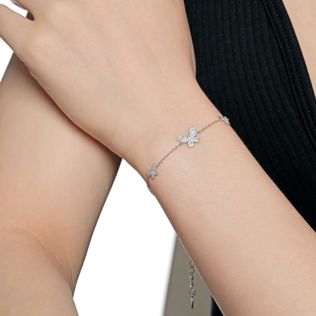 [HOT]Delicate Butterfly Pendant Bracelet