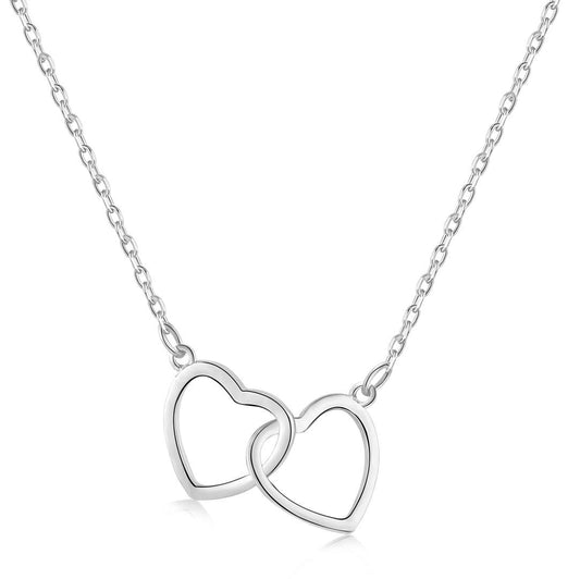 [HOT]Sterling Silver Love Double Ring Necklace