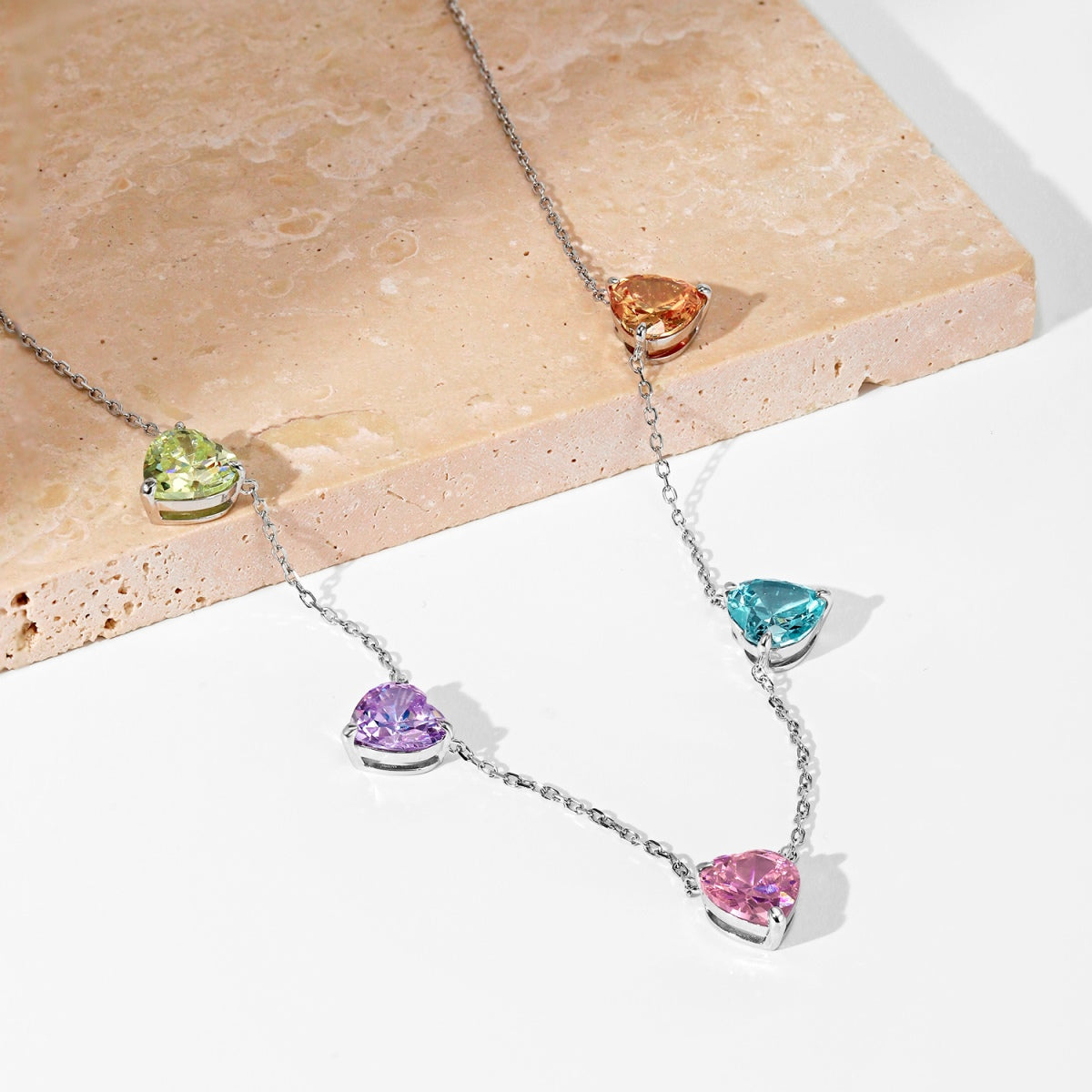 [HOT]Sparkling Colorful Heart Cut Necklace