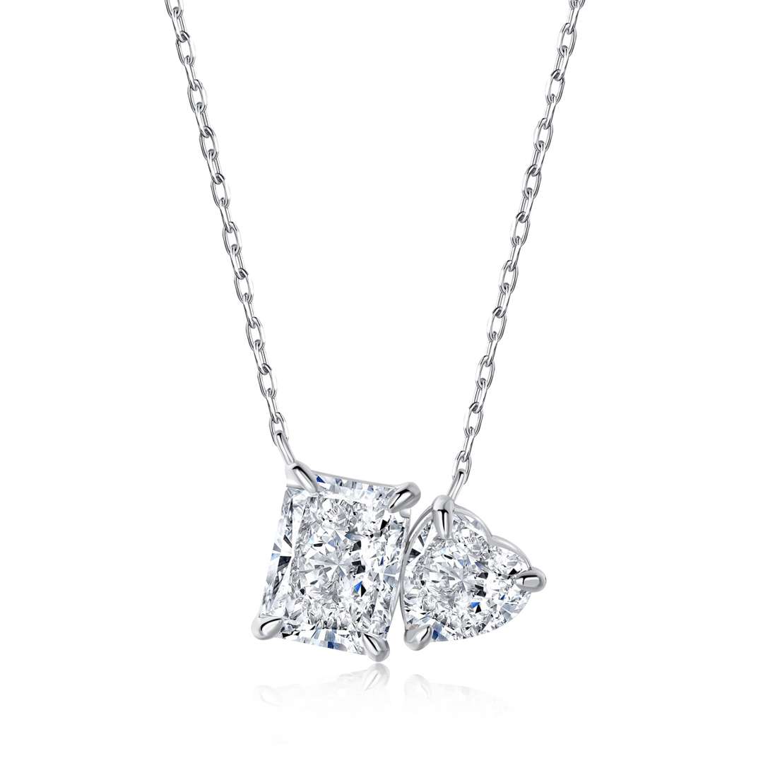[HOT]Dazzling Square & Heart Shape Necklace