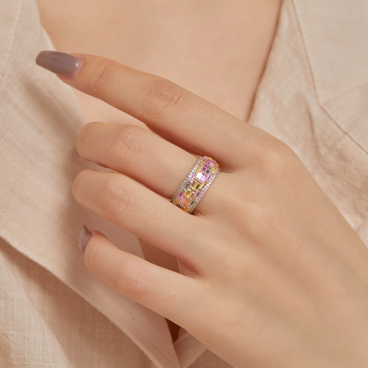 [HOT]Radiant Colorful Radiant Cut Daily Ring