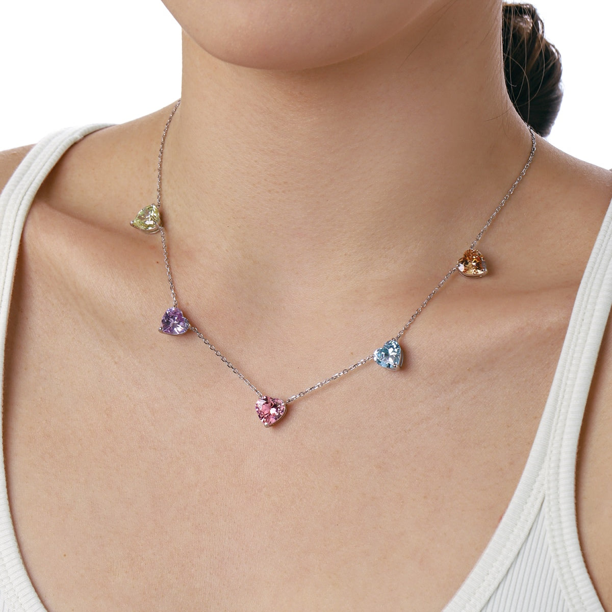 [HOT]Sparkling Colorful Heart Cut Necklace