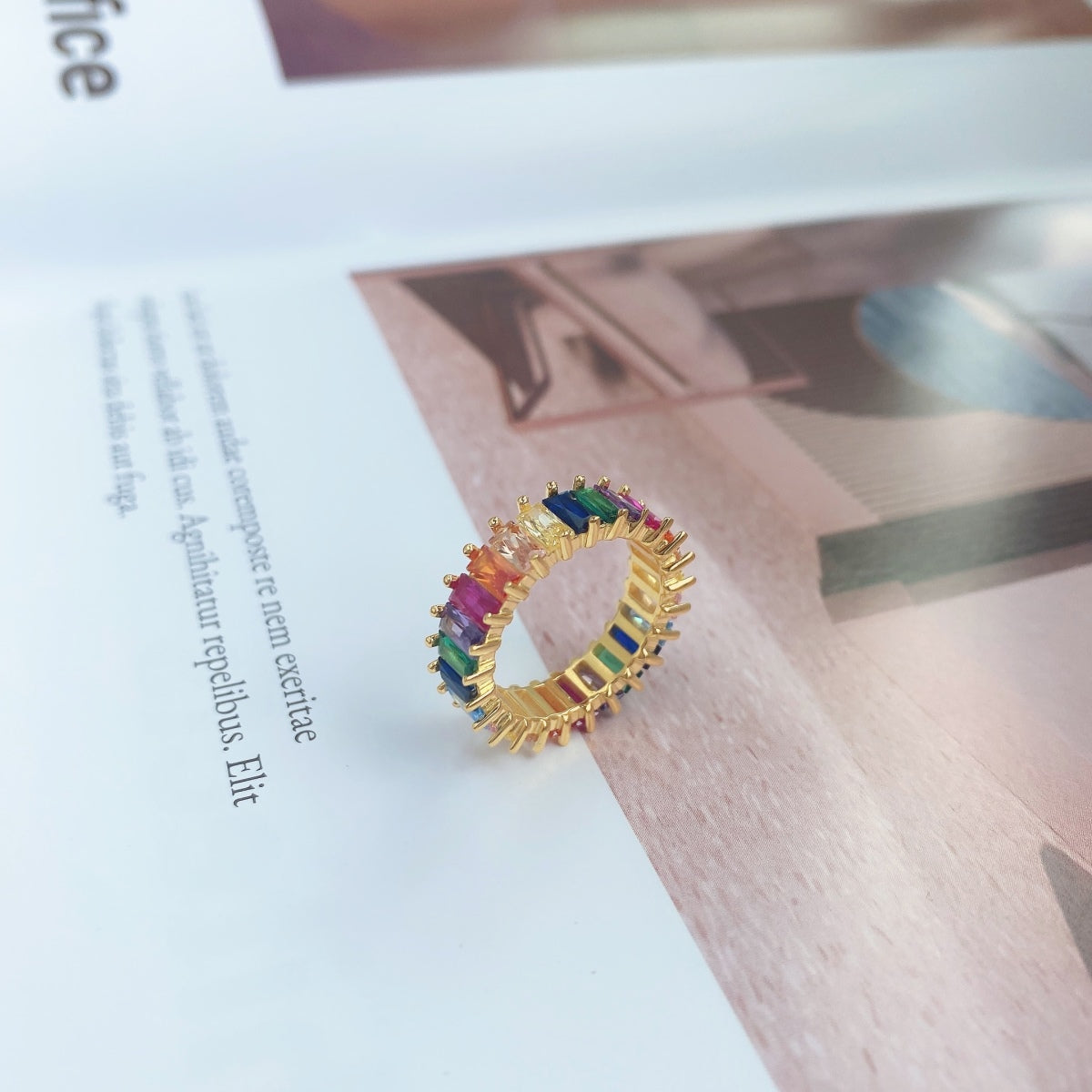 [HOT]Unique Colorful Radiant Cut RIng