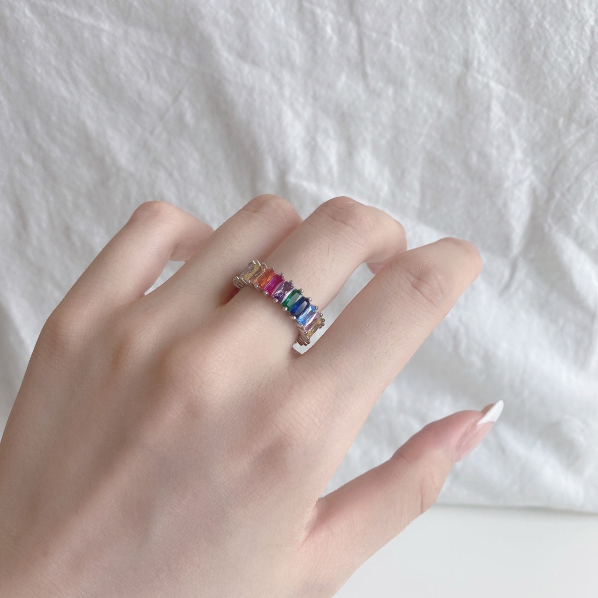 [HOT]Unique Colorful Radiant Cut RIng