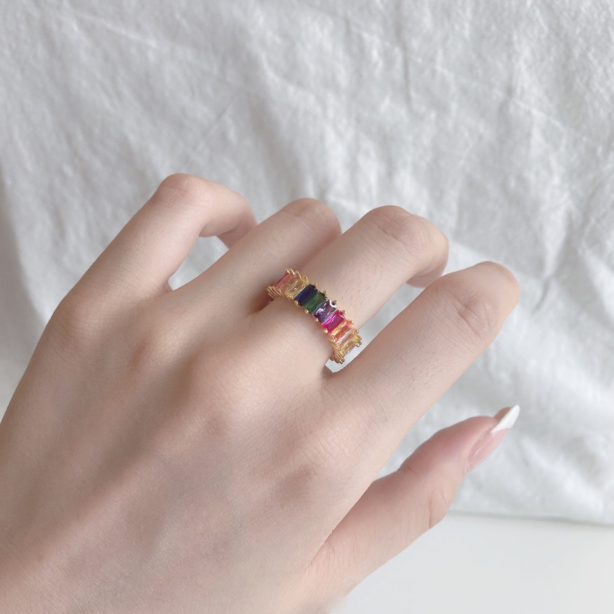[HOT]Unique Colorful Radiant Cut RIng