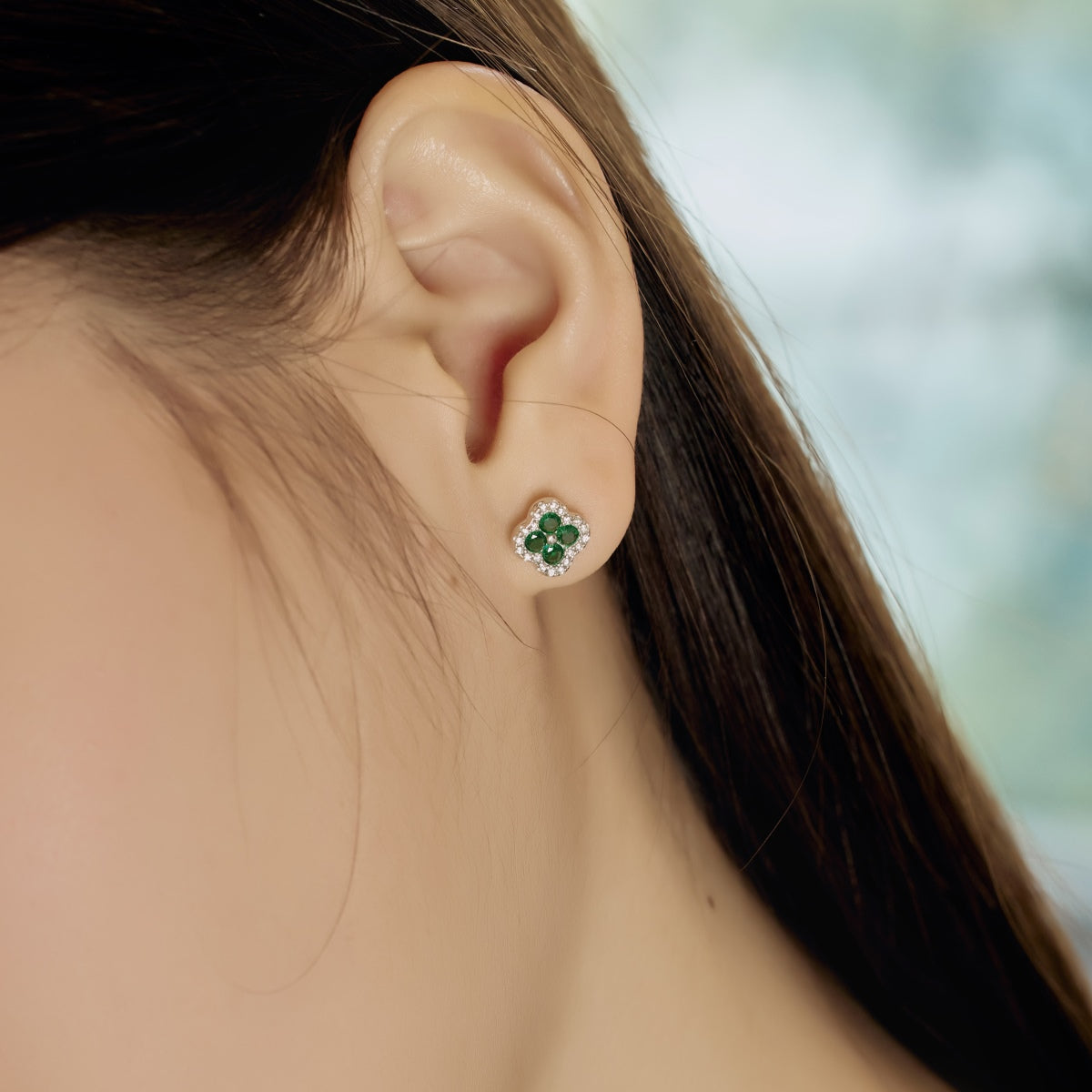 [HOT]Four-Leaf Clover Flower Shaped Earrings
