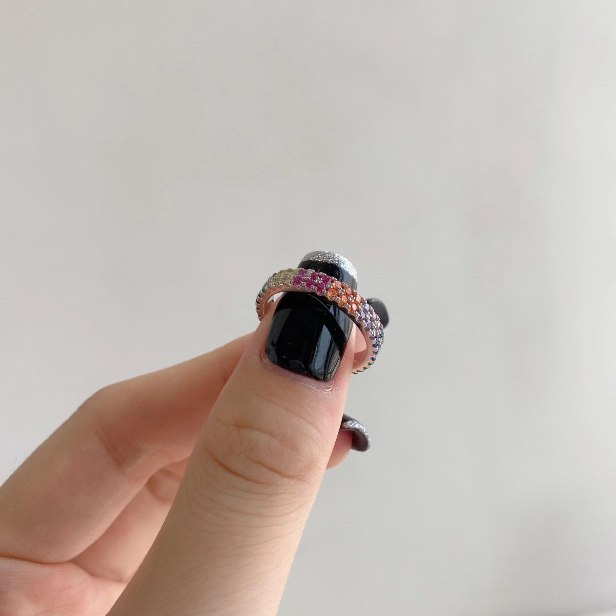 [HOT]Unique Colorful Round Cut Tennis Ring