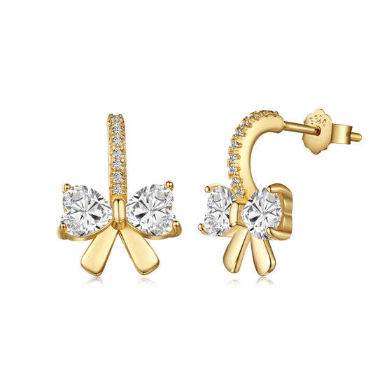 [HOT]Exquisite Earrings With Heart-Shaped Bow Design