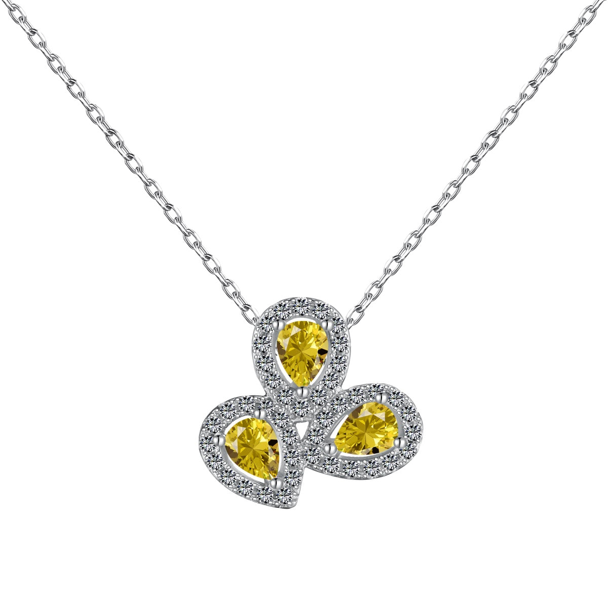 [HOT]Elegant Flower Shape Pear Cut Necklace