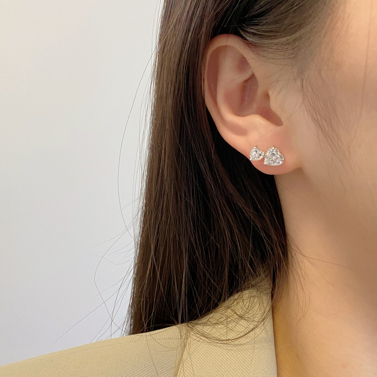 [HOT]Double Heart-Shape Classic Princess Style Earrings