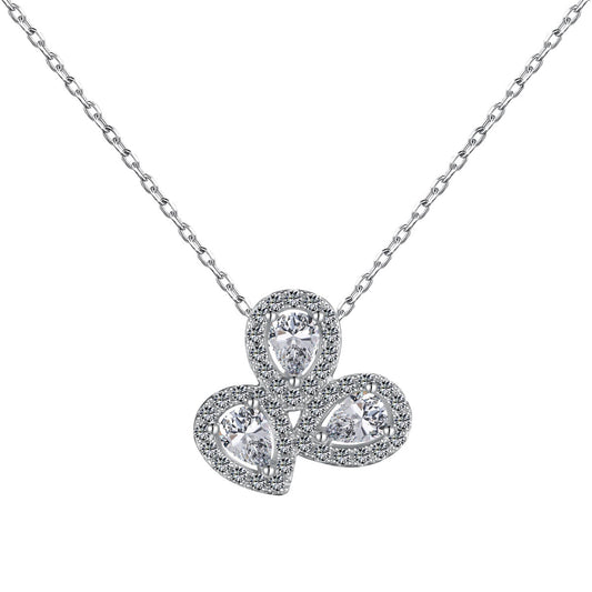 [HOT]Elegant Flower Shape Pear Cut Necklace