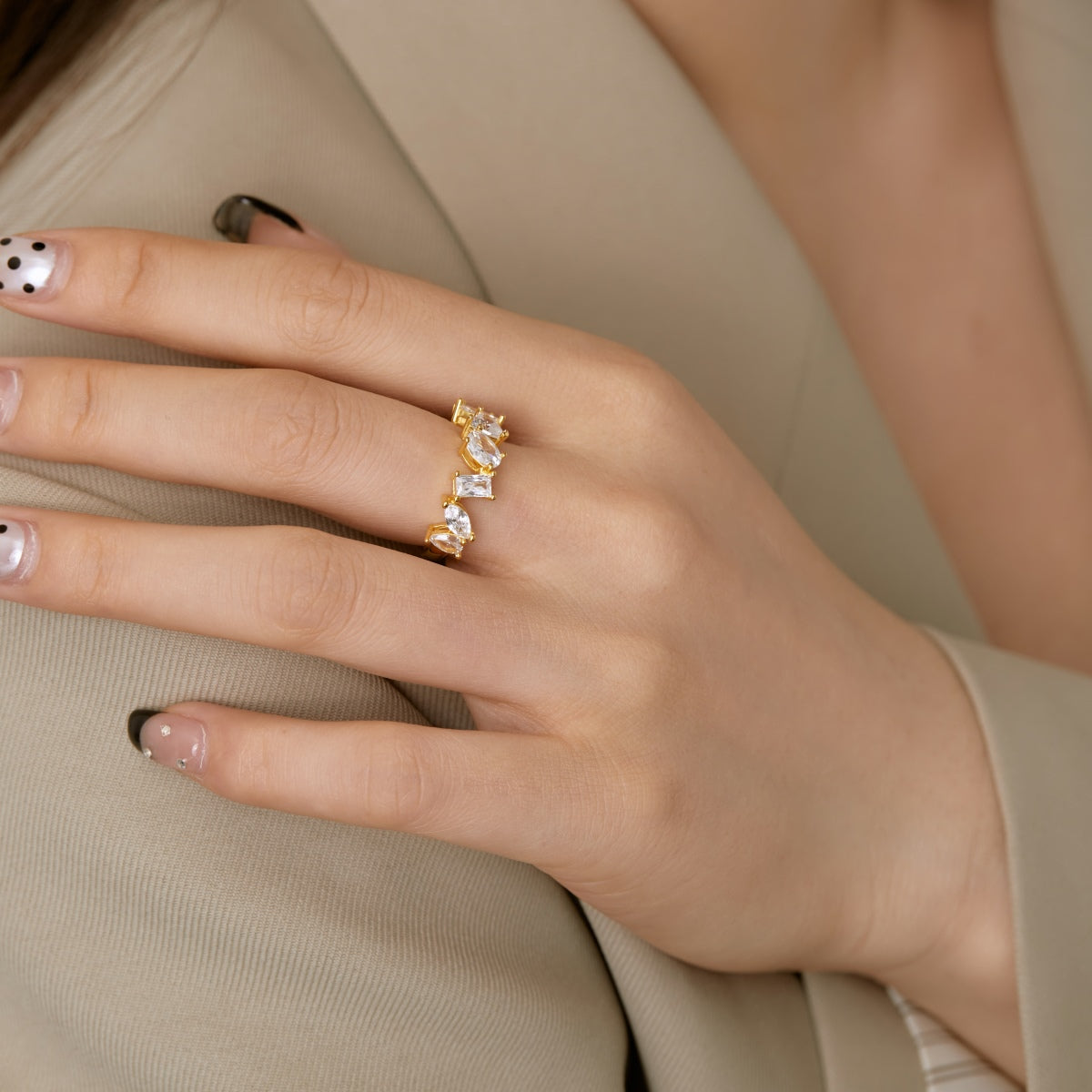 [HOT]Delicate Multi Cut Ring