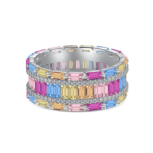 [HOT]Dazzling Colorful Radiant Cut Party Ring