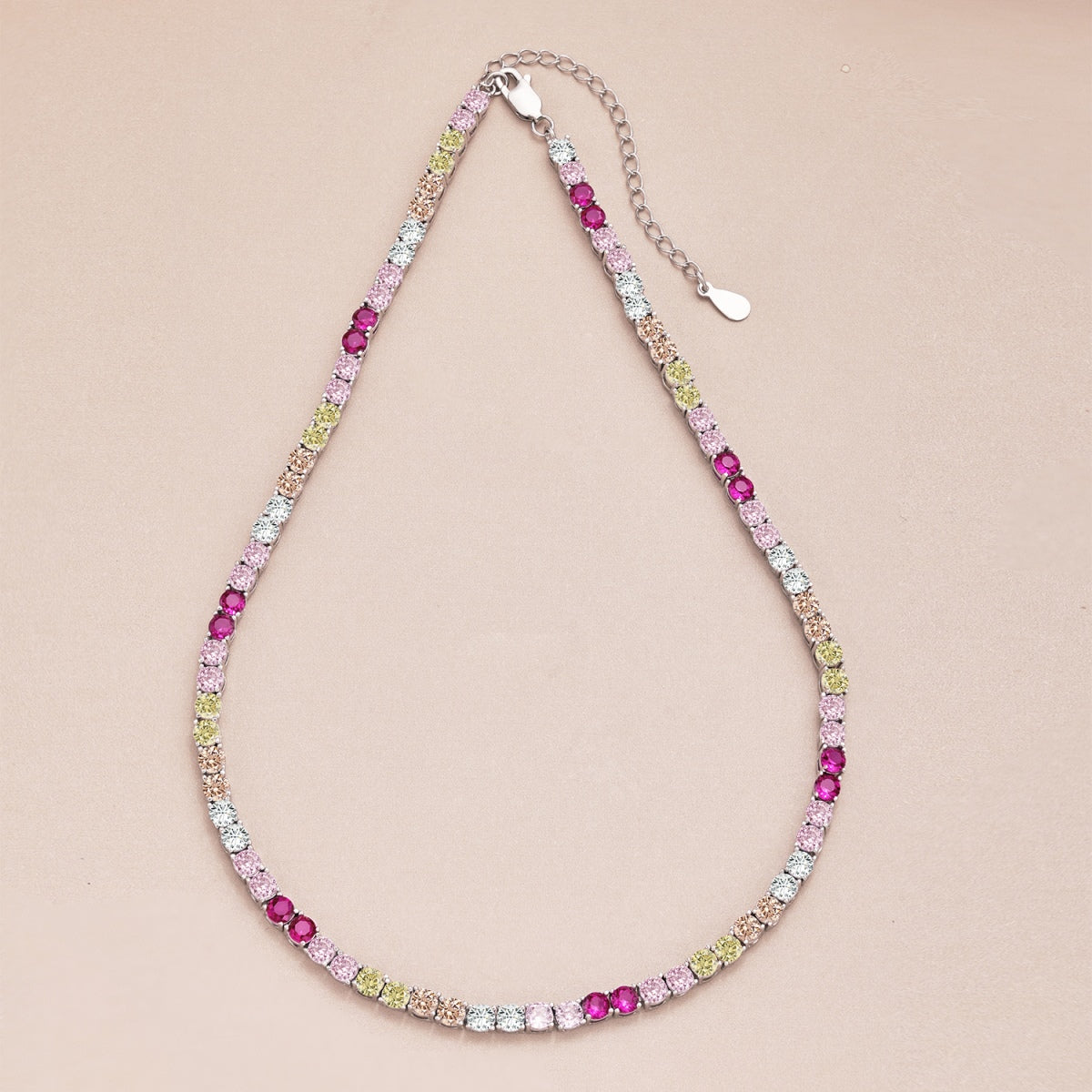 [HOT]Delicate Colorful Tennis Necklace
