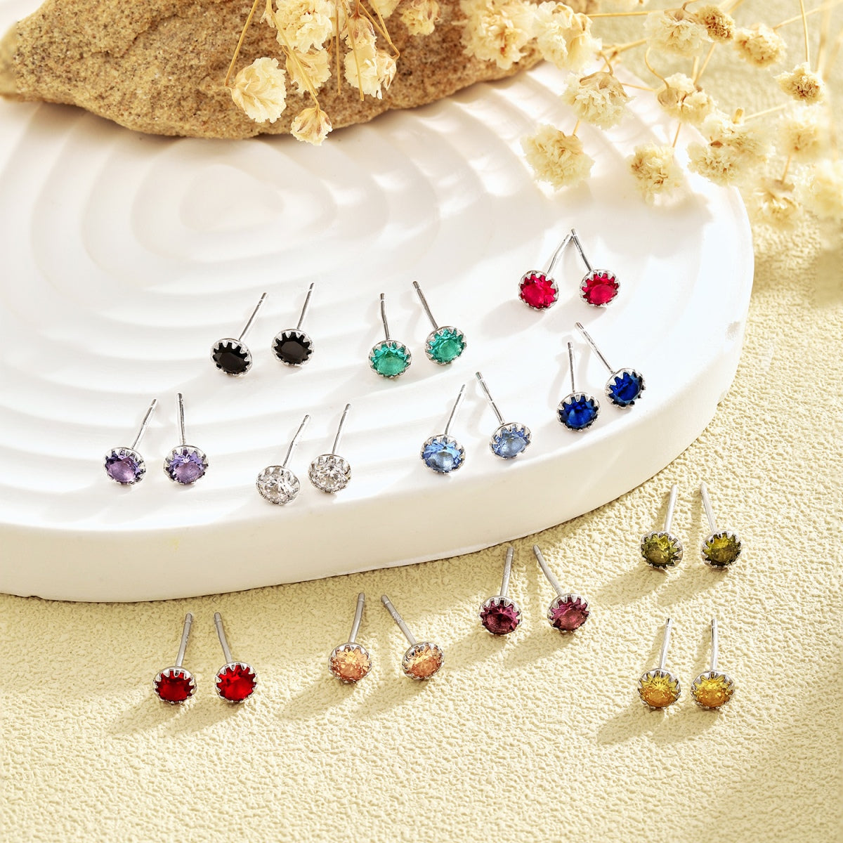 [HOT]Sparkling Colorful Round Shape Earrings