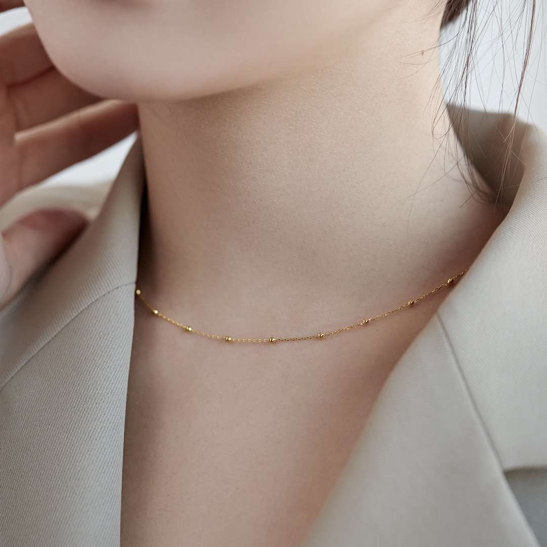 [HOT]Small Bead Clavicle Chain Simple Necklace
