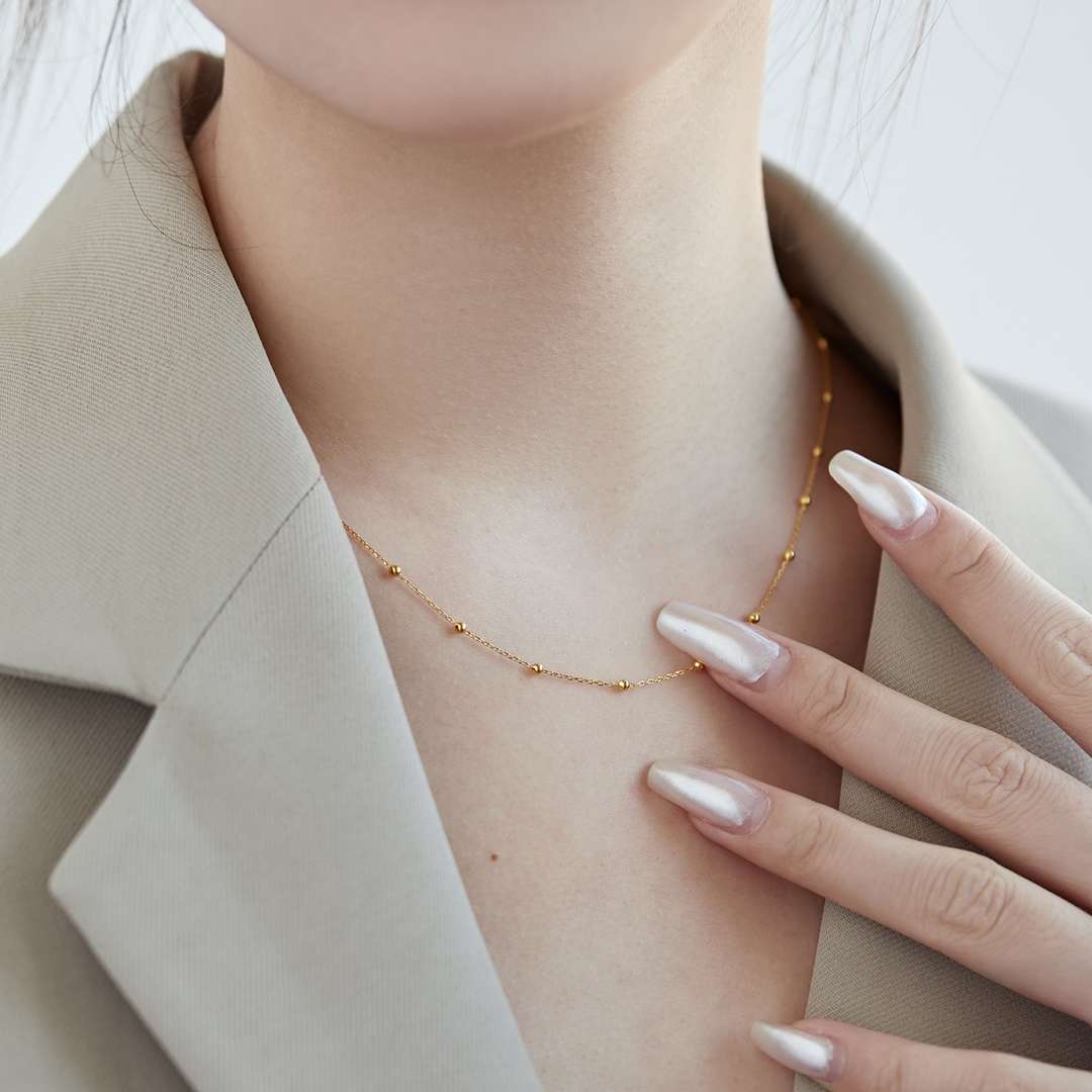 [HOT]Small Bead Clavicle Chain Simple Necklace