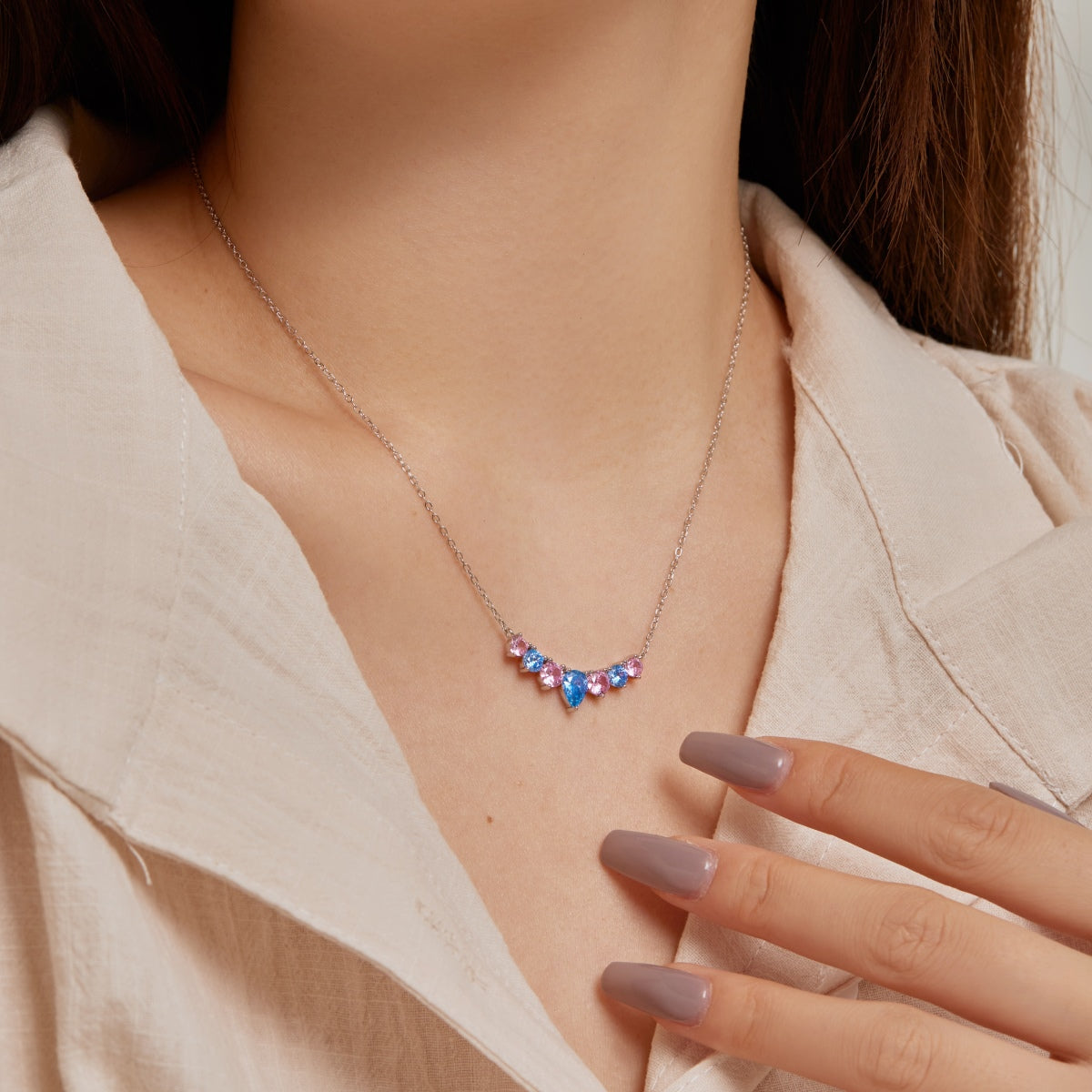 [HOT]Dainty Colorful Heart Necklace