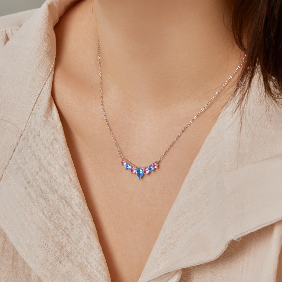[HOT]Dainty Colorful Heart Necklace