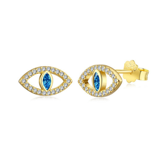 [HOT]Blue Devil Eyes Hollow Stud Earrings
