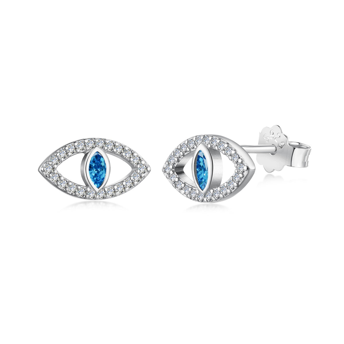 [HOT]Blue Devil Eyes Hollow Stud Earrings