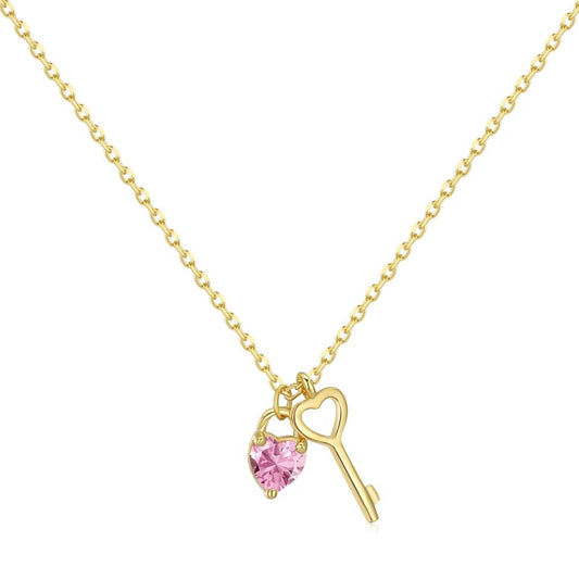 [HOT]Unique Heart Shape Key Pendent Necklace