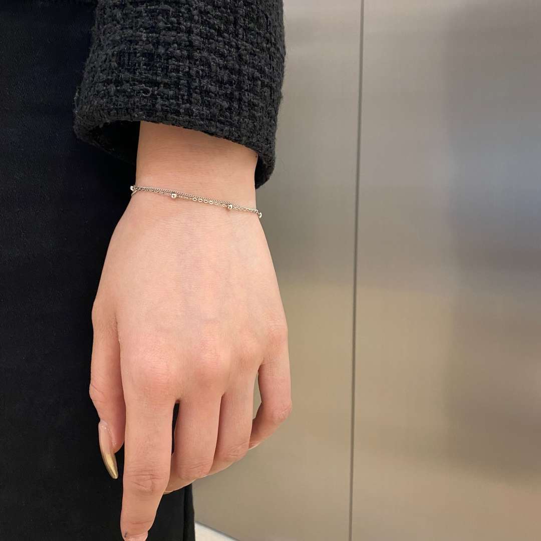 [HOT]Delicate Bead Double Layer Bracelet