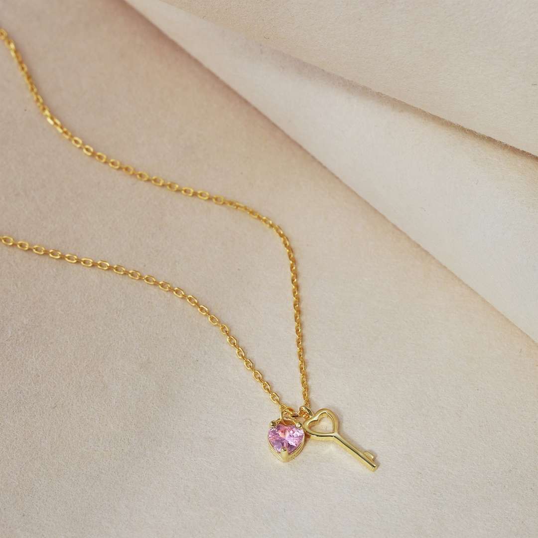 [HOT]Unique Heart Shape Key Pendent Necklace