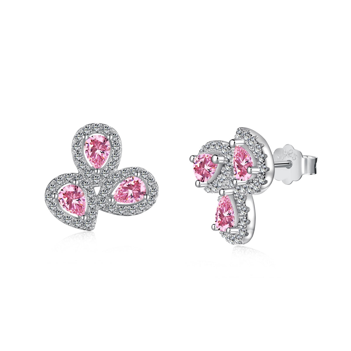 [HOT]Ornate Flower Shape Pear Cut Lover Earrings