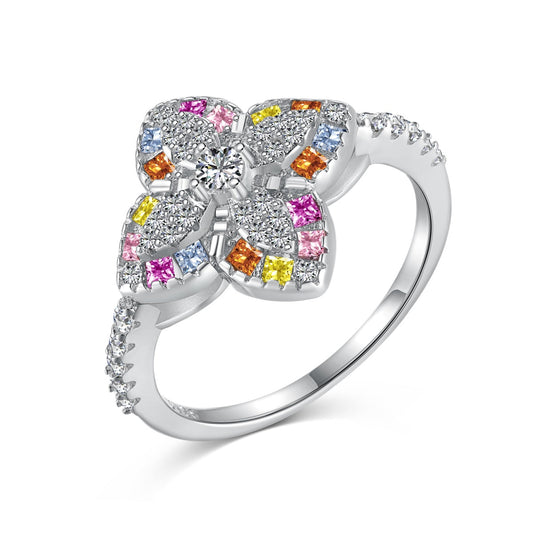 [HOT]Luxurious Colorful Flower Shape Banquet Ring