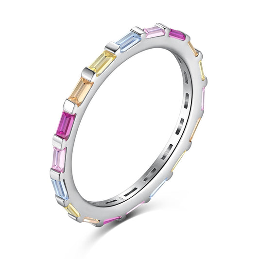 [HOT]Exquisite Multicolored Emerald Cut Daily Ring