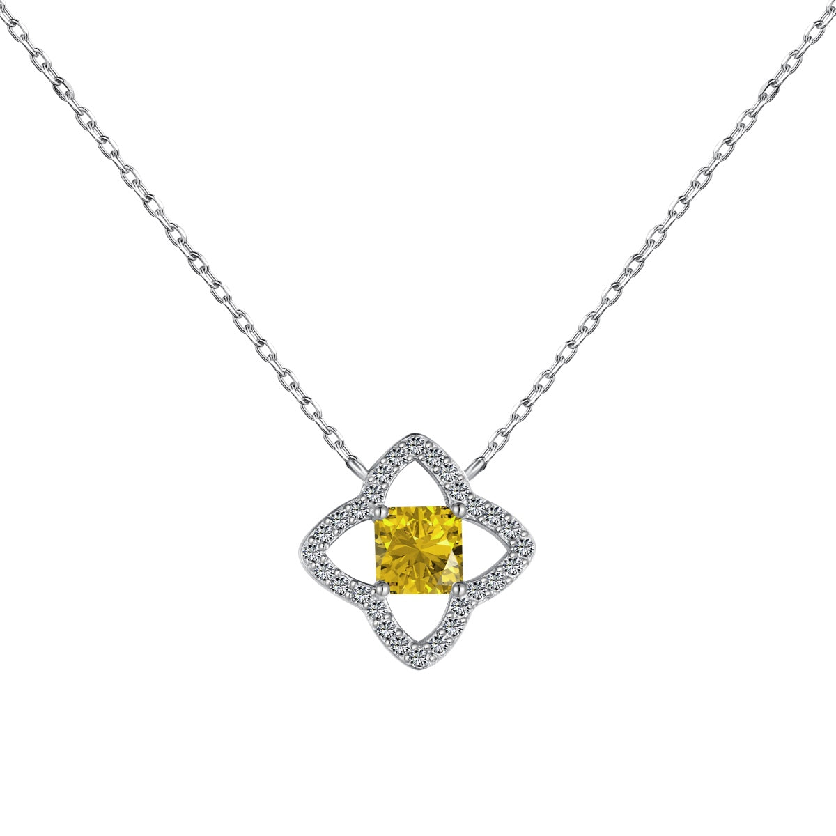 [HOT]Exquisite Flower Shape Princess Cut Necklace