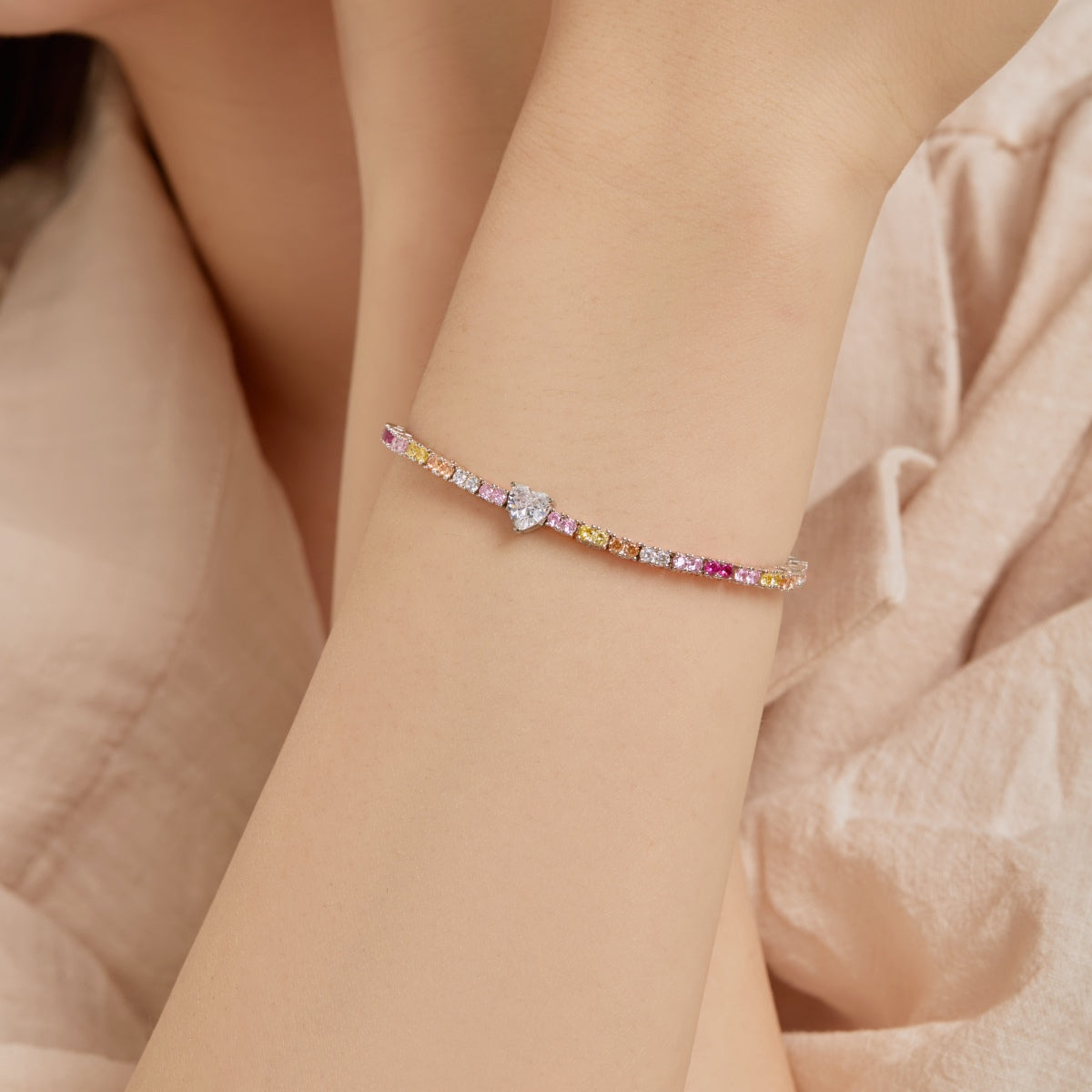 [HOT]Delicate Romantic Heart Shape Lover Bracelet