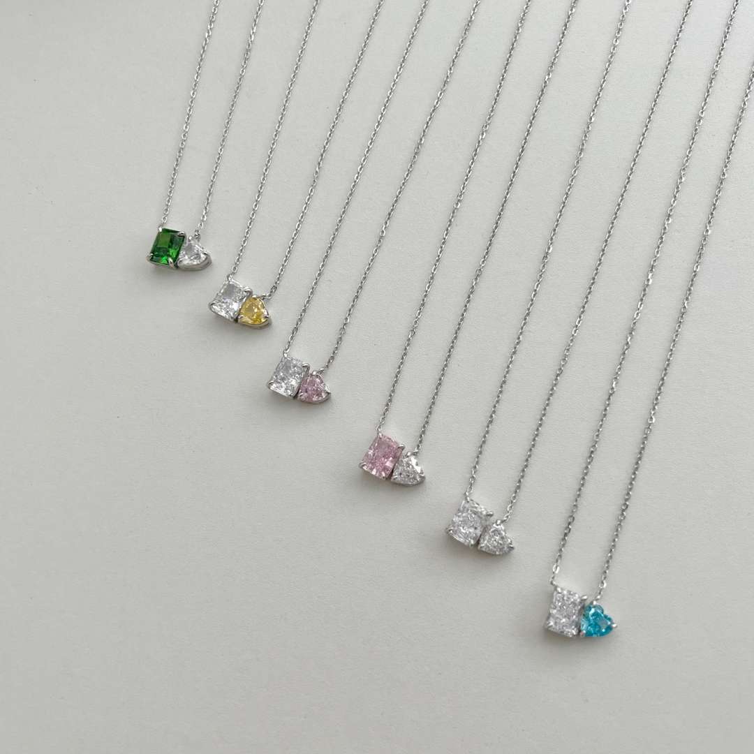 [HOT]Dazzling Square & Heart Shape Necklace