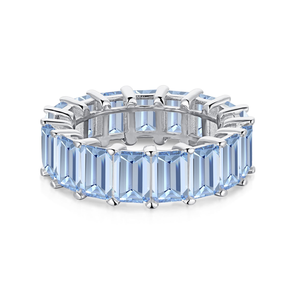 [HOT]0.75 Carat Elegant Emerald Cut Tennis Ring