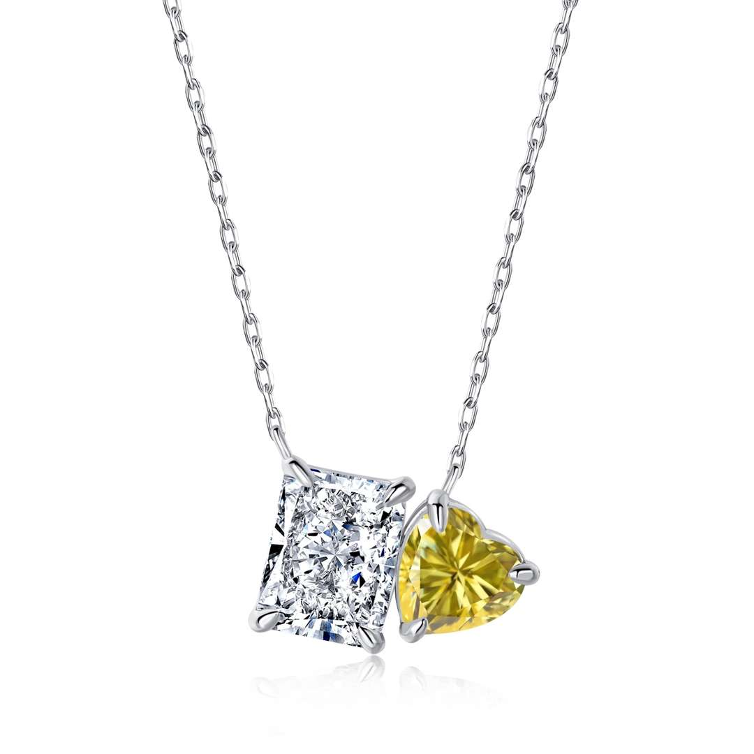 [HOT]Dazzling Square & Heart Shape Necklace
