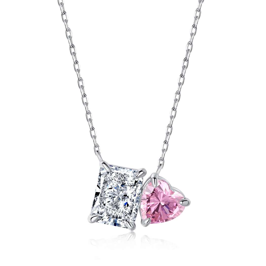 [HOT]Dazzling Square & Heart Shape Necklace